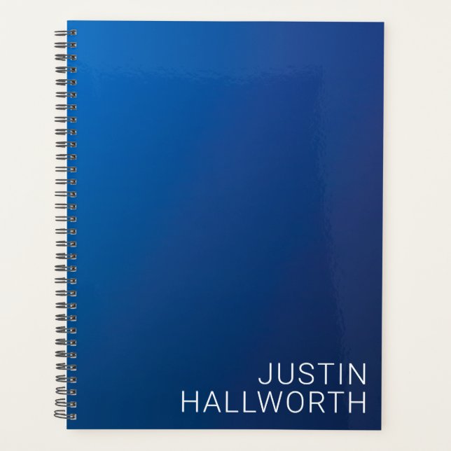 Agenda Gradiente azul oscuro moderno y texto editable mín (Anverso)