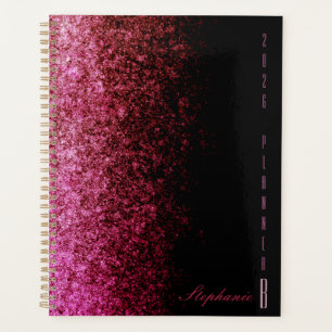 Agenda Gradiente de purpurina rosa parcial y chic negro 2