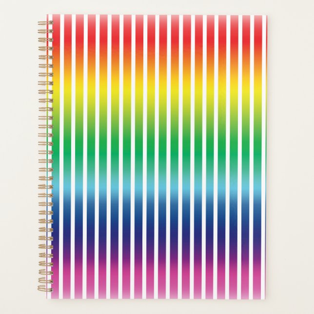 Agenda Gradiente moderno arco iris y franjas verticales b (Anverso)
