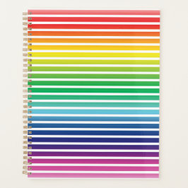 Agenda Gradiente moderno arco iris y patrón de rayas blan