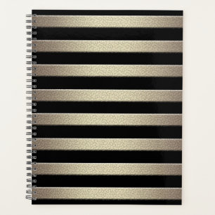 Agenda Gradiente purpurina dorado rayas rayadas blac