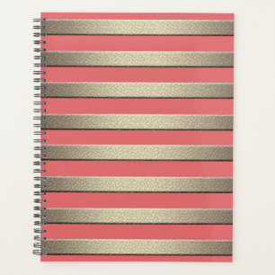 Agenda Gradiente purpurina dorado rayas rayadas cora