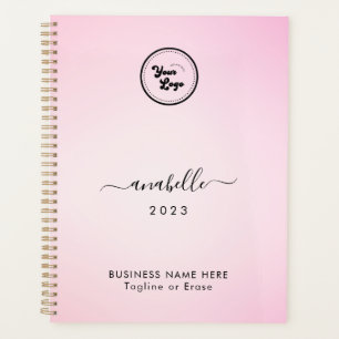 Agenda Gradiente rosa Añadir nombre Año Personalizado log