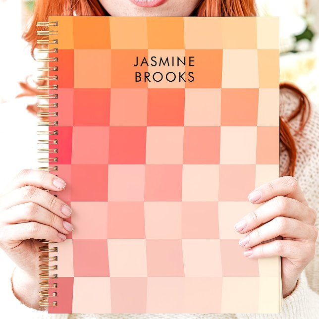 Agenda Gradiente Rosa Cuadros Personalizado Nombre (Subido por el creador)