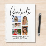 Agenda Graduado Elegante Script Multifoto Graduado<br><div class="desc">Elegante Script Multi Photo Graduation Graduate Planners incluye cinco de tus fotos favoritas de tu graduado universitario o de instituto con el rápido y moderno guión de caligrafía negra "Graduado". Sencillo,  elegante y elegante. Creado por ©Evco Studio www.zazzle.com/store/evcostudio</div>