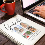 Agenda Graduado Elegante Script Multifoto Graduado<br><div class="desc">Elegante Script Multi Photo Graduation Graduate Planners incluye cinco de tus fotos favoritas de tu graduado universitario o de instituto con el rápido y moderno guión de caligrafía negra "Graduado". Sencillo,  elegante y elegante. Creado por ©Evco Studio www.zazzle.com/store/evcostudio</div>