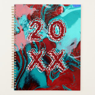 Agenda Graffiti Arte Turquesa Rojo Rosa Personalizado