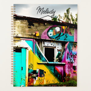 Agenda Graffiti colorido personalizado abandonado
