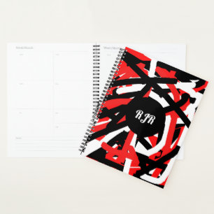 Agenda Graffiti negro, blanco y rojo