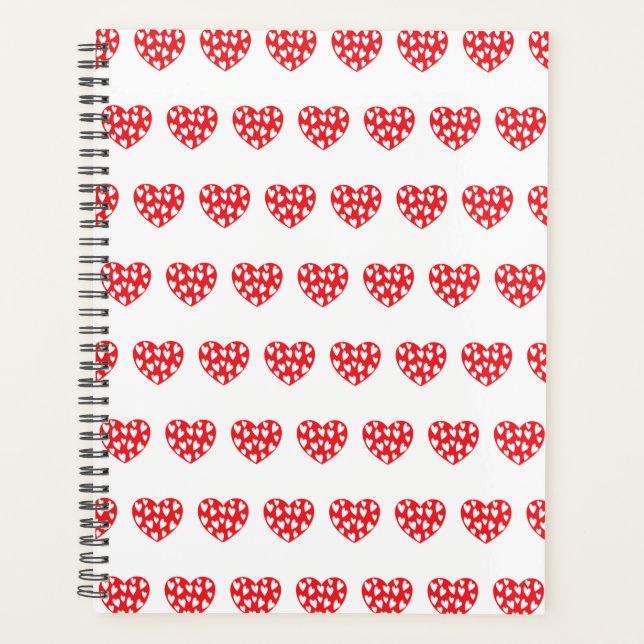 Agenda Gran corazón rojo con corazones pequeños (Anverso)