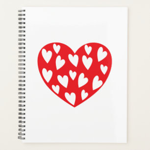 Agenda Gran corazón rojo con corazones pequeños