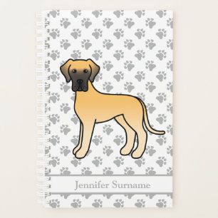 Agenda Gran Danés cervato Dulce Perro de Dibujos Animados
