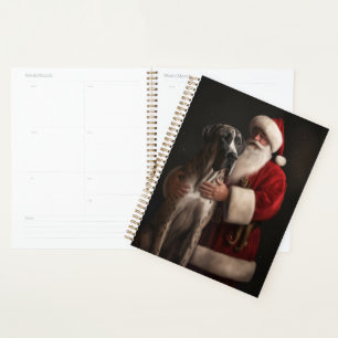 Agenda Gran Danés con Santa Claus Navideño Festivo