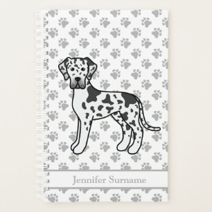 Agenda Gran Danés Harlequín Perro de Dibujos Animados Lin