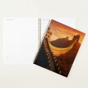Agenda Gran Muralla China Planner de la puesta del sol - 