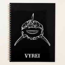 Gran tiburón blanco y negro tribal