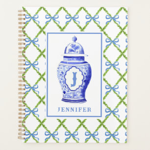 Agenda Grandmillennial Chinoiserie Ginger Jar Monograma