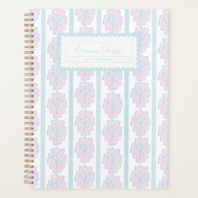 Agenda Grandmillennial Trellis Floral Planner (Anverso)