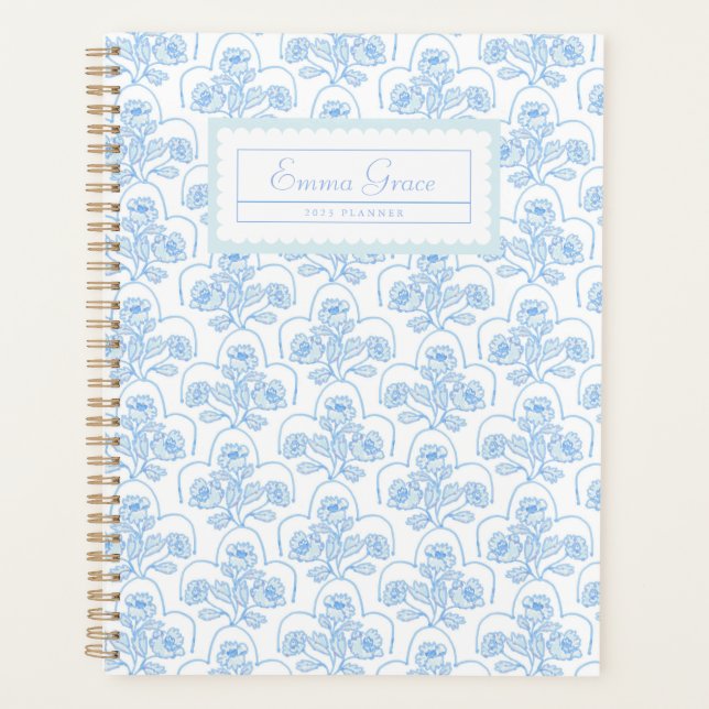 Agenda Grandmillennial Trellis Floral Planner (Anverso)
