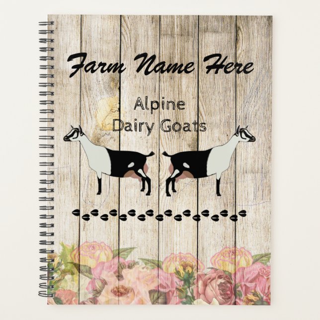 Agenda Granja de cabra lechera alpina personalizada (Anverso)