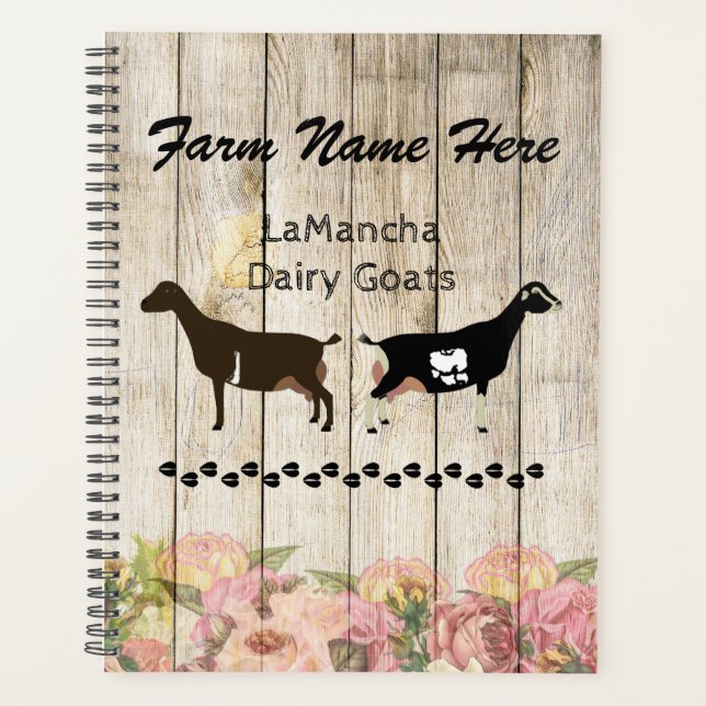 Agenda Granja de cabra lechera LaMancha personalizada (Anverso)