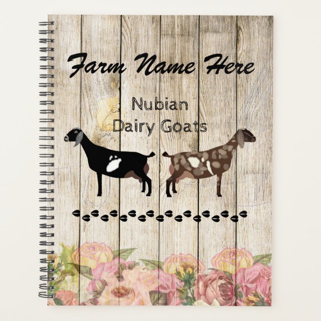 Agenda Granja de cabra lechera nubia personalizada (Anverso)