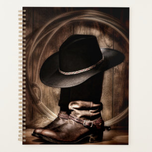 Agenda granja vintage rústica botas de vaquero de campo o