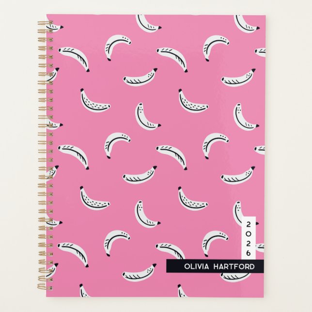 Agenda Graphic bananas - tropical fruit personalized name (Anverso)