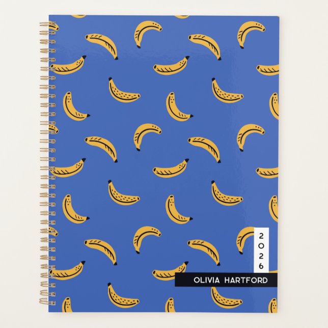 Agenda Graphic bananas - tropical fruit personalized name (Anverso)