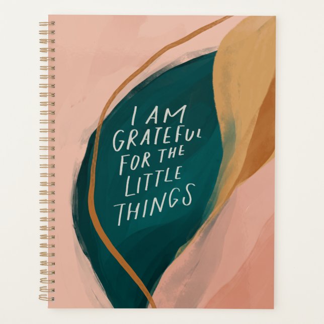 Agenda Gratitud de la naturaleza de las acuarelas rosadas (Anverso)