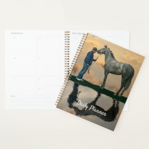 Agenda Gray Horse And Groom OTTB Daily Planner