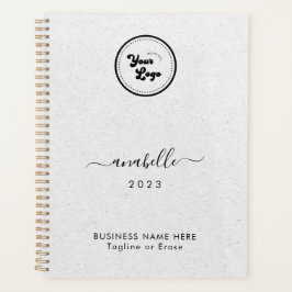 Agenda Gray Kraft Style Nombre Año Personalizado logotipo