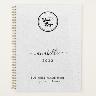 Agenda Gray Kraft Style Nombre Año Personalizado logotipo