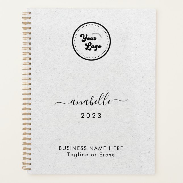 Agenda Gray Kraft Style Nombre Año Personalizado logotipo (Anverso)