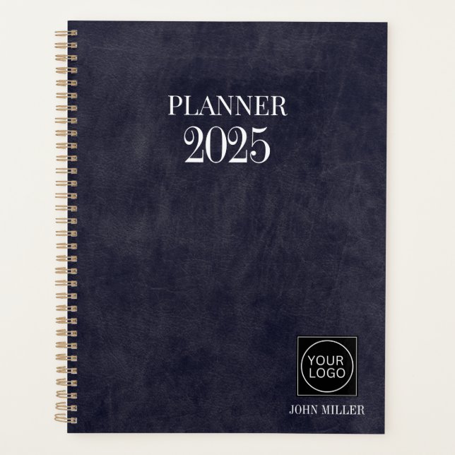 Agenda Gray Personalizado 2025 Company Logo Simple Office (Anverso)