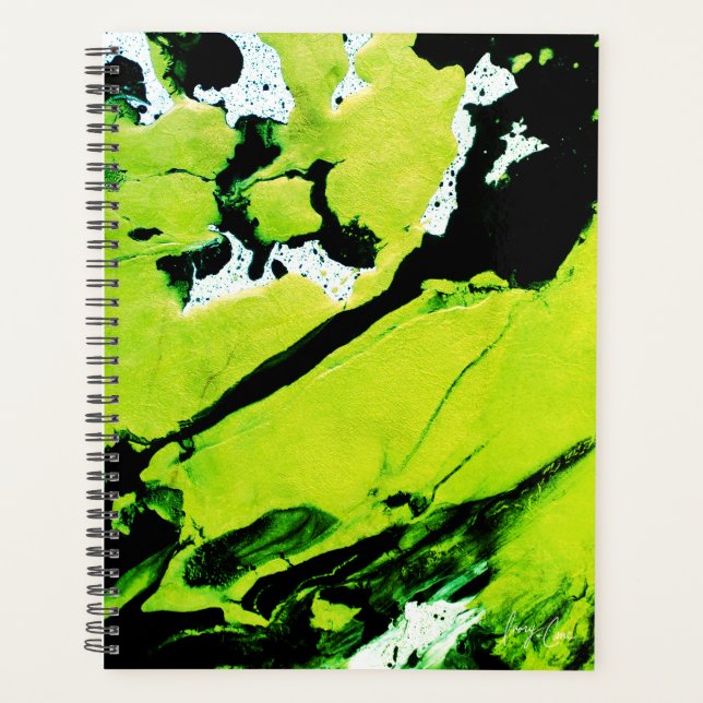 Agenda Green & Black Abstract Large Monthly (Anverso)