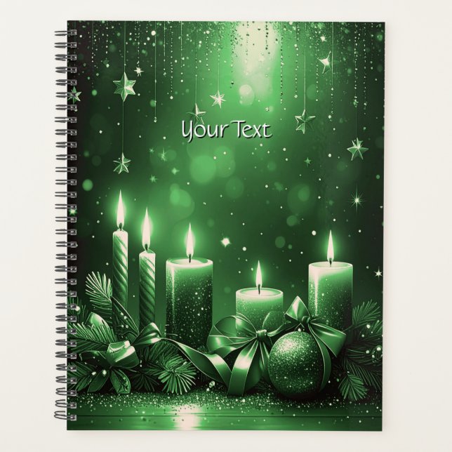 Agenda Green Candles Christmas Holiday Planner (Anverso)