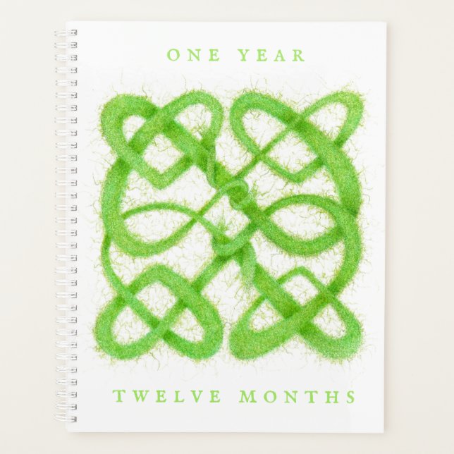 Agenda GREEN CELTIC KNOT 8.5x11 Planner / Calendario (Anverso)