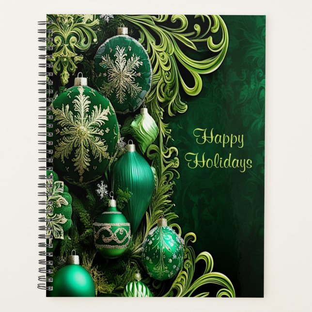 Agenda Green Decorative Ornaments Holiday (Anverso)