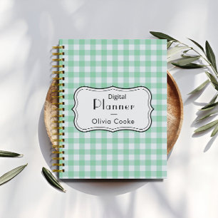 Agenda Green Gingham Digital Planner con nombre personali