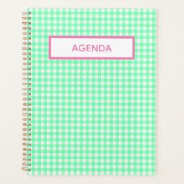 Agenda Green Gingham Planner