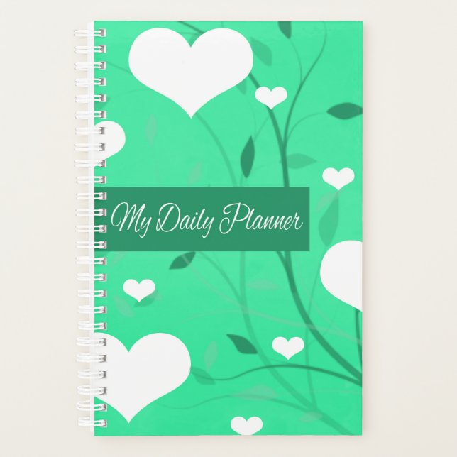 Agenda Green Hearts Happy Planner (Anverso)
