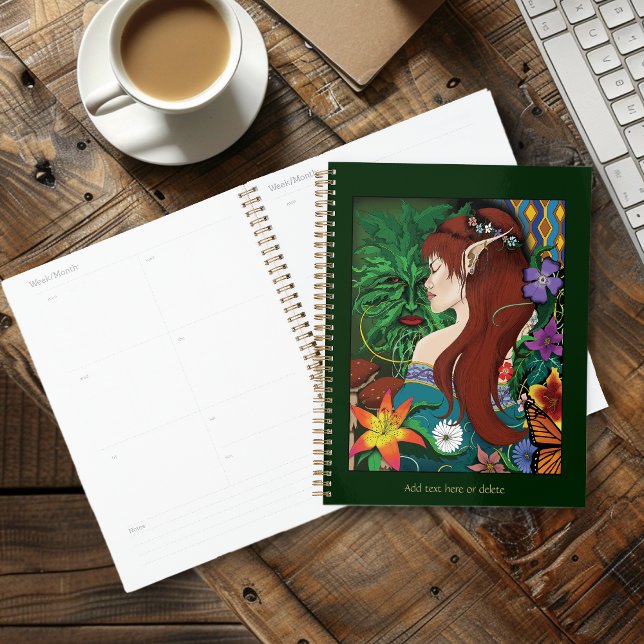 Agenda Green Man Elf Fantasy Floral (Subido por el creador)