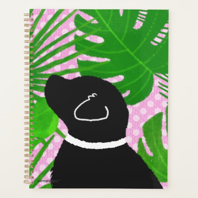 Agenda Green Tropical Island Black Dog Planner (Anverso)