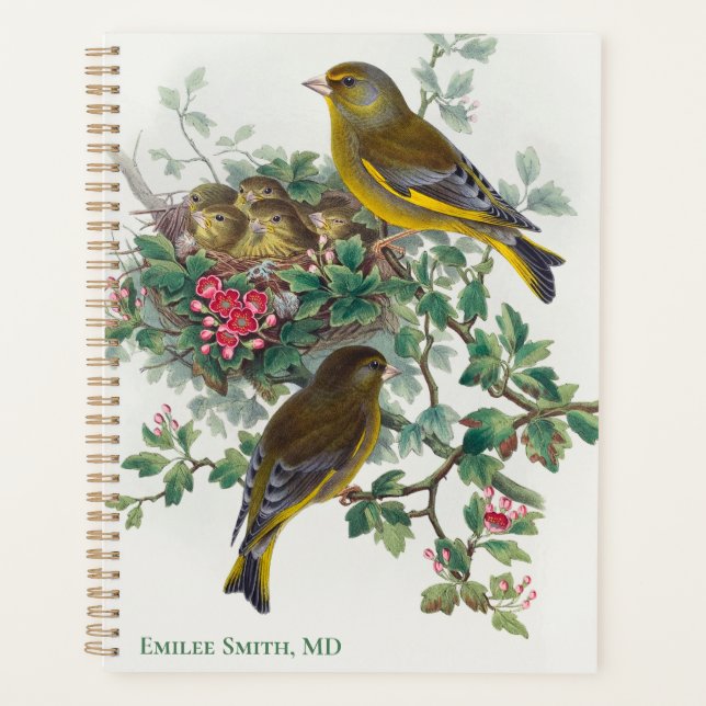 Agenda Greenfinch Bird por John Gould Planner (Anverso)