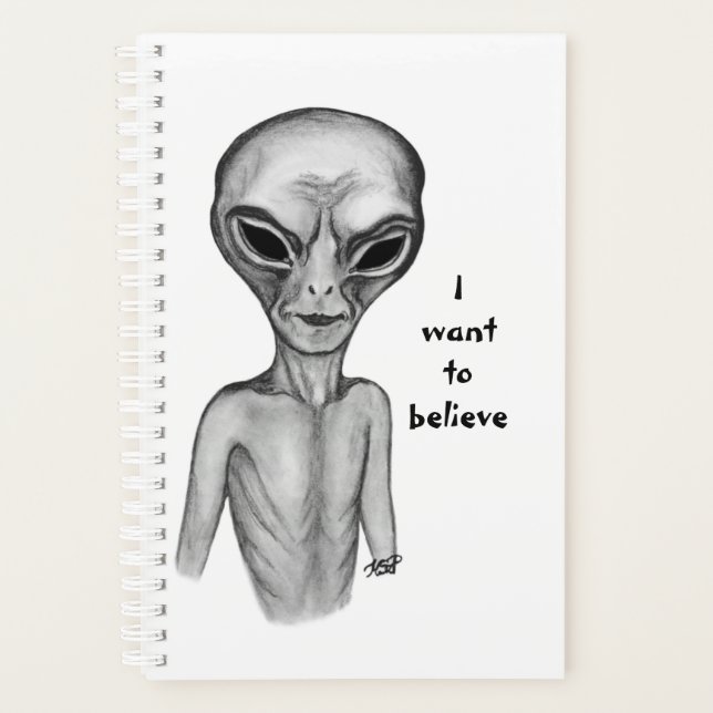 Agenda Grey Alien , quiero creer en Planner (Anverso)