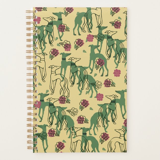 Agenda Greyhounds y Rosas Greyhound Rosa Pattern Spring (Anverso)