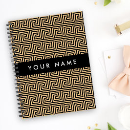 Agenda Griego Meander Key Brown, Tu Nombre, Personalizar