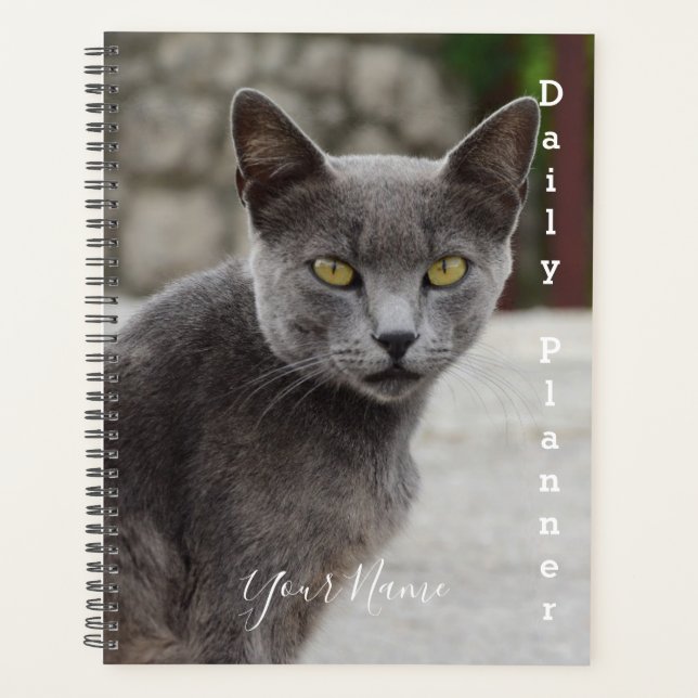 Agenda Gris Cat Chartreux - Daily Planner - HAMbWG (Anverso)