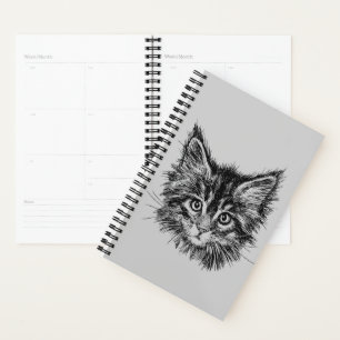 Agenda Gris negro y blanco